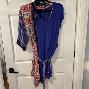 BOLLYDOLL Women's Sz Lg  Colorful Lace Trim Chemise  Nightgown & Robe Elephant